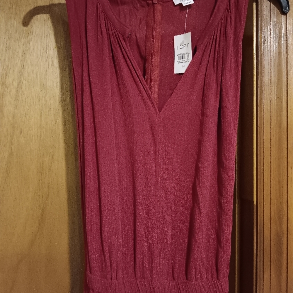 LOFT Rust Sleeveless Jumpsuit